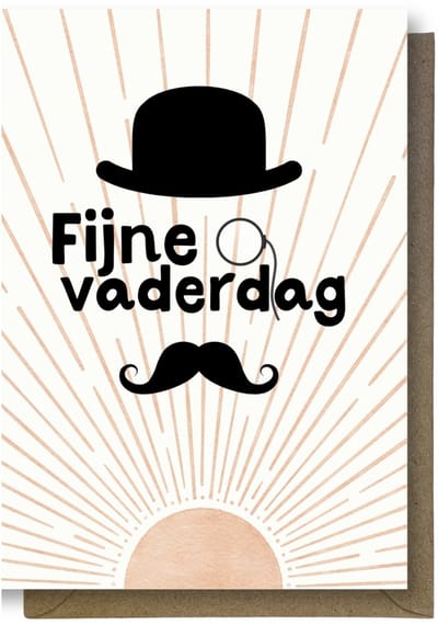 Luxe Vaderdag Wenskaart - Fijne Vaderdag - Vaderdagkaart - 12x17cm - gevouwen kaart Inclusief gekleurde envelop