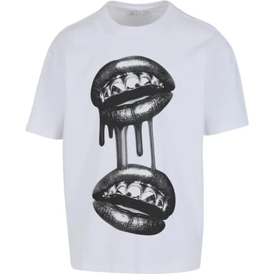 Mister Tee - Grillz Lips Heren Tshirt - XL - Wit