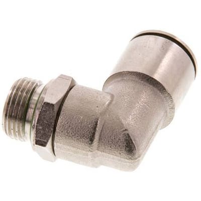 14mm x G3/8'' 90 graden L-verbinding Messing Insteekfitting Buitendraad Draaibaar FKM