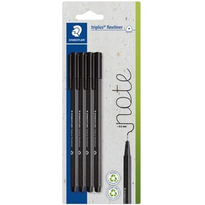 Fineliner »triplus&reg; 334 zwart« 0,3 mm 4 stuks