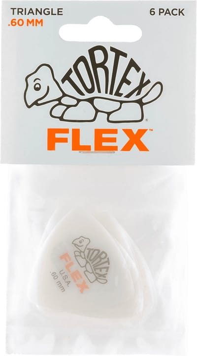 Jim Dunlop Tortex Flex - Plectrums - Triangle - 0,60 mm - Player's Pack 6 Stuks