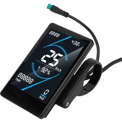 Compteur d'affichage de vélo étanche 2472V multifonctionnel écran LCD couleur HD cyclisme électrique black