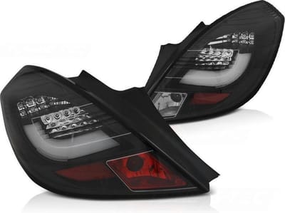 Achterlichten OPEL CORSA D 3D 04 06-14 ZWART LED STRIP
