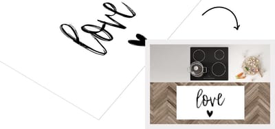 Keukenloper - Loper keuken - Love - Quotes - Spreuken - 120x60 cm - Keukenloper vinyl