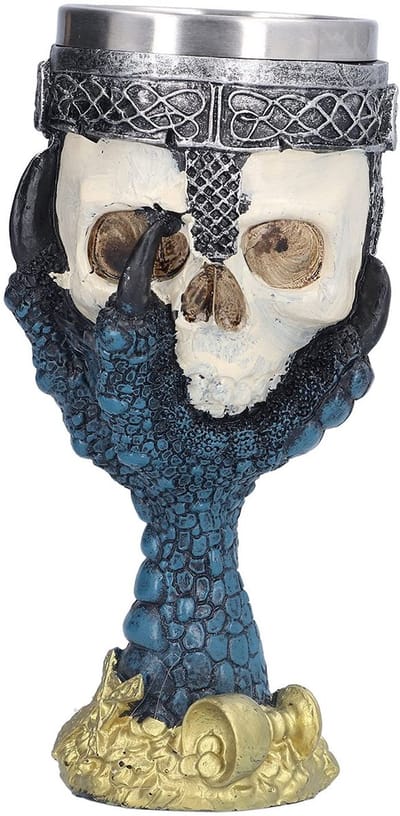 Dailygoody - Skull Head Drinkbeker - Roestvrijstalen Skeleton Goblet - Blauw - Uniek Design - Perfect voor Halloween - 200ml
