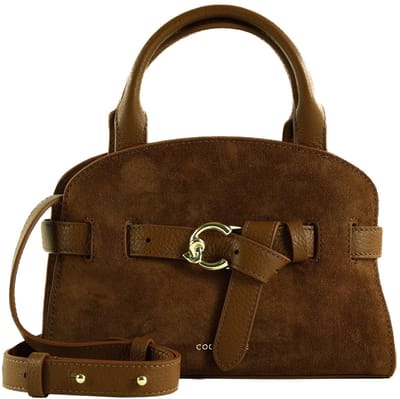 COCCINELLE Leren handtas schoudertas Sabine Suede Bi Handbag Cognac / Cognac bruine