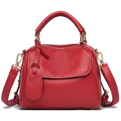 Echt Lederen Tas Dames Handtas Krokodillenpatroon Grote Capaciteit Moedertas Retro Effen Kleur Lychee Patroon Dames Schoudertas red