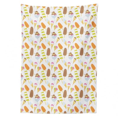 ABAKUHAUS Tafelkleed Dessert – 140x170 cm – Satijnpolyester – Wit Multicolor