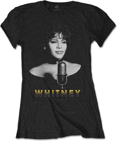 Whitney Houston - Black & White Photo Dames T-shirt - XL - Zwart