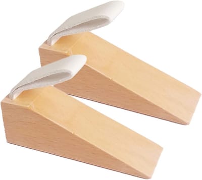 Deurwiggen Set - Deurhouders Hout - Deuren Open Houden - Stil Antislip Ontwerp - 2 Maten Beschikbaar - Natuurlijk Hout