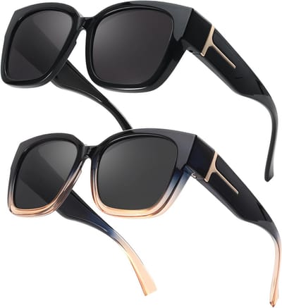 Gepolariseerde Overzet Zonnebril Dames - UV400 Bescherming & Trendy Vierkant Montuur