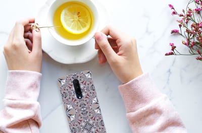 TPU Hoesje voor OnePlus 7 Pro TPU Siliconen Hoesje Flower Tiles