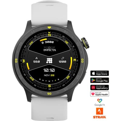 Invicta I-Tech 2 ITECH-004 Herenhorloge - Smartwatch Uurwerk - Roestvrij Staal met Zwarte Wijzerplaat - 45 mm