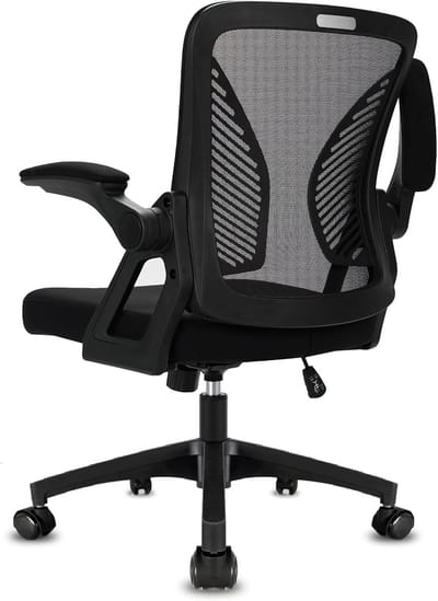 Ergonomische Bureaustoel - Werkstoel Mesh - Comfortabel Werken - Verstelbare Armleuningen - 58 x 57 x 102 cm - Zwart