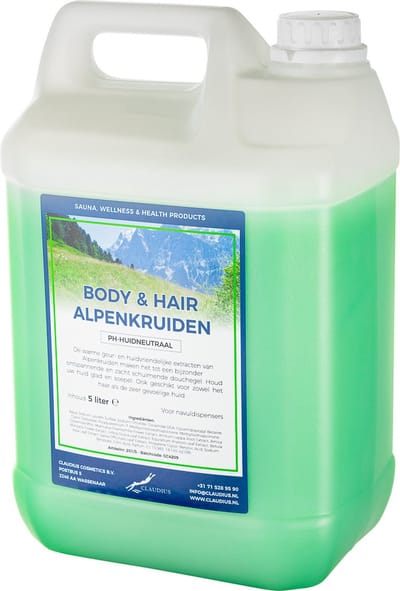 Body & Hair Alpenkruiden - 5 liter - 2 in 1 voor lichaam en haar.