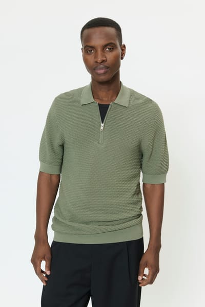 MATINIQUE Mapolo Knit Polo's & T-shirts Heren - Polo shirt - Olijf - Maat M