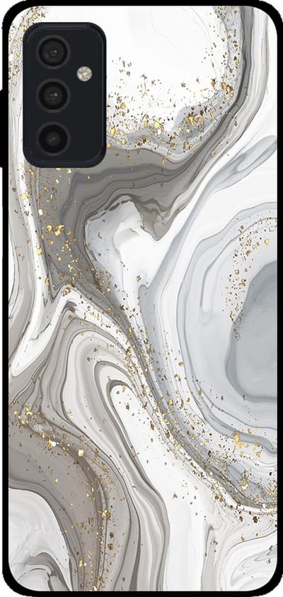 Smartphonica Telefoonhoesje Geschikt voor Samsung Galaxy M52 5G met marmer opdruk - TPU backcover case marble design - Zilver geschikt voor Samsung Galaxy M52 5G