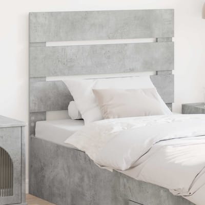 vidaXL - Hoofdbord - Beton - Grijs - Bewerkt - hout