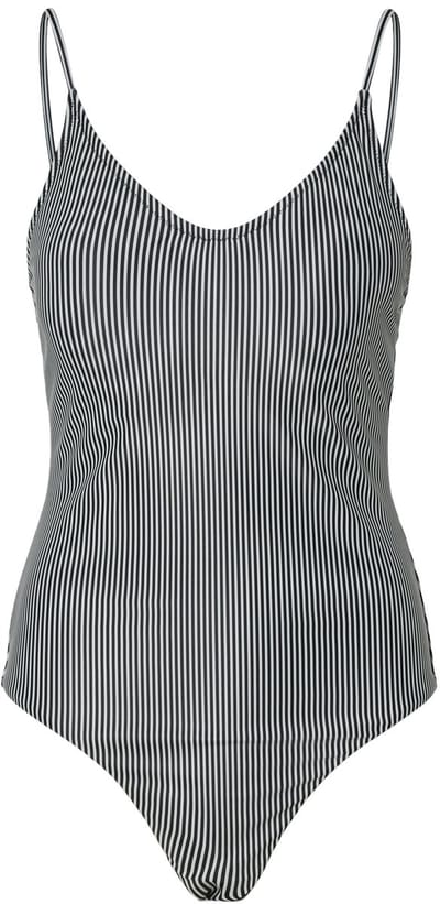 Pieces Dames Badpak PCBAOMI Ronde Hals Zwart/Wit Gestreept - Maat XL