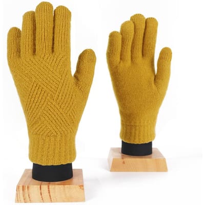 Dames Winter Dubbel Touchscreen Gebreide Handschoenen Gewatteerde Verdikking Koude Rijden Warme Handschoenen One size