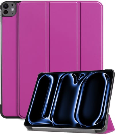 Hoesje - Geschikt voor Apple iPad Pro (2024/2025) - 11 inch - Dun & Stevig - Hardcover Book Case - Trifold Bookcase Hoes - Hard Cover - Tablethoes - Paars