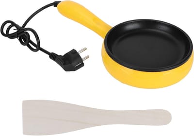 Non Stick Mini Koekenpan voor Biefstuk en Eieren - Inclusief Houten Spatel - Thuis Keuken Gereedschap - 350W - EU Plug 220V