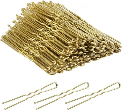U-vormige haarspelden - Knotspelden Styling - Haar Vormgeven - Met Ronde Bal Einden - 100 stuks - Goudkleurig