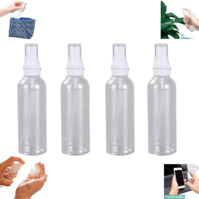 4 stuks - Sprayflesjes - Sprayflesje met verstuiver 100ml - Heldere sprayfles - Plastic flesverpakking - Kleine sprayfles Mini reisflesset - Doorzichtige Spray Flesjes Leeg