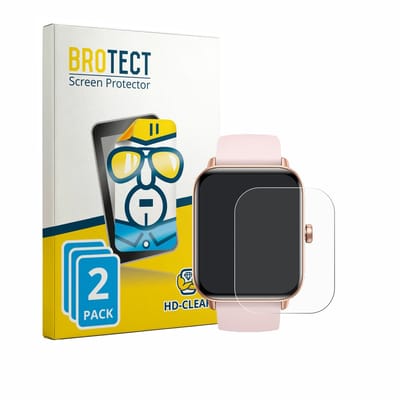 BROTECT - Screenprotector voor Trunsif Smartwatch 1.85" - Folie Beschermfolie transparant 2 Stuks