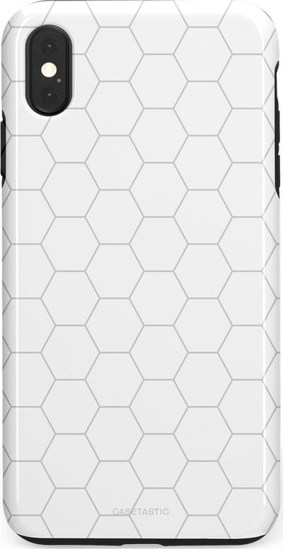 Casetastic Hoesje Geschikt voor Apple iPhone Xs Max - Stijlvolle Beschermende Duo-layer Case - Zilverraat