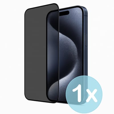 Privacy Screenprotector Geschikt voor iPhone 15 Pro – Anti-Gluren – Krasbestendig Gehard Glas 9H – Volledige Dekking – FuturiQ