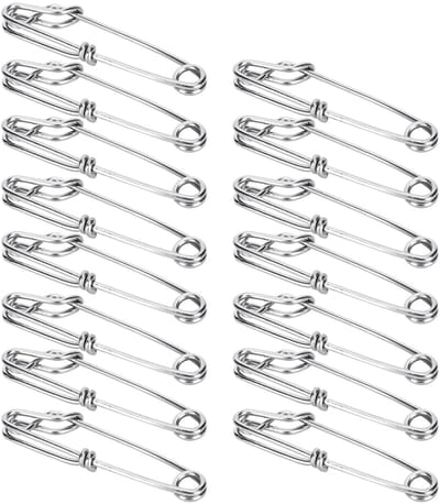 Dailygoods- Tonijnclips Roestvrij Staal - 15 Stuks - Lange Takhangers - Visaccessoire - Lichtgewicht - Corrosiebestendig - Compact Formaat - Visclips