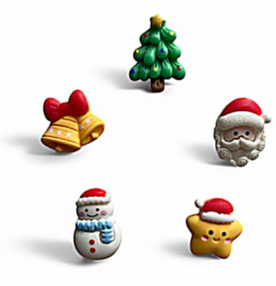 TLVX 5 stuks Kerst Magneten 3D / Leuke Koelkast Magneten / Foto magneet / Whiteboard magneten / Speel- en Leer Magneten / School / Boodschap / Notitie / Memo bord / Kantoor / Schoolbord / Magnetisch / Kerstman / Sneeuwpop / Klok / Ster / Kerstboom