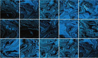 Plaktegels - Zelfklevende Tegels - 15x15 cm - Ulticool - Decoratie Sticker Tegels - Marmer Blauw Zwart - 15 stuks - Plakfolie Tegelstickers - Plaktegels Muurstickers Zelfklevend - Sticktiles Decoratiefolie - Badkamer - Keuken