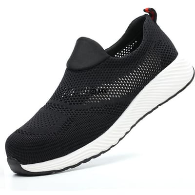 Mesh Veiligheidsschoenen Heren Zomer Stalen Neus Werkschoenen Lekvrij Anti-smash Werk Veiligheidslaarzen Heren Ademende Veiligheidslaarzen Heren 36 black