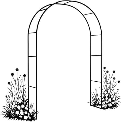 Metalen Tuinboog - Rozenrooster Prieel - Planten Ondersteunen - Duurzaam Stabiel Ontwerp - 400 x 250 cm - Zwart
