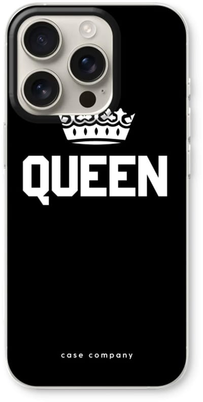 Case Company® - Hoesje geschikt voor iPhone 16 Pro hoesje - Queen zwart - Soft Cover Telefoonhoesje - Bescherming aan alle Kanten en Schermrand