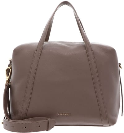 COCCINELLE Leren schoudertas handtas Nory Grained Leather Handbag Warm Taupe