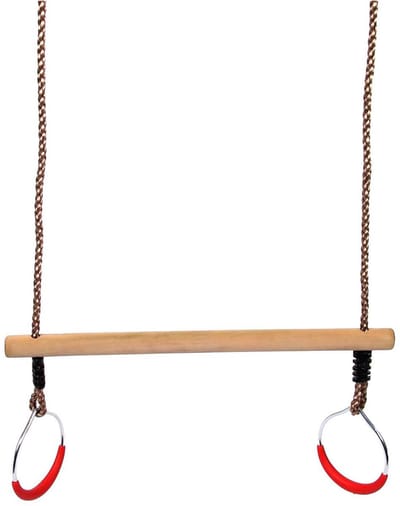 Swing King - Trapeze Met Ringen - Hout - Rood - 48cm