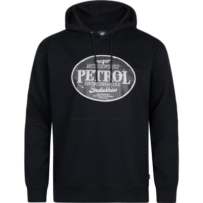 Petrol Industries - Heren Plus Size Hoodie met print CarreraSur - Zwart