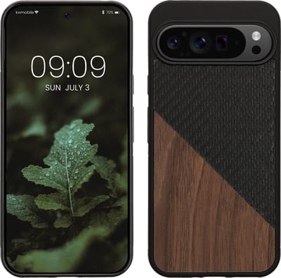 kwmobile hoesje geschikt voor Google Pixel 9 Pro XL - Backcover in donkerbruin / zwart -Smartphonehoesje - design