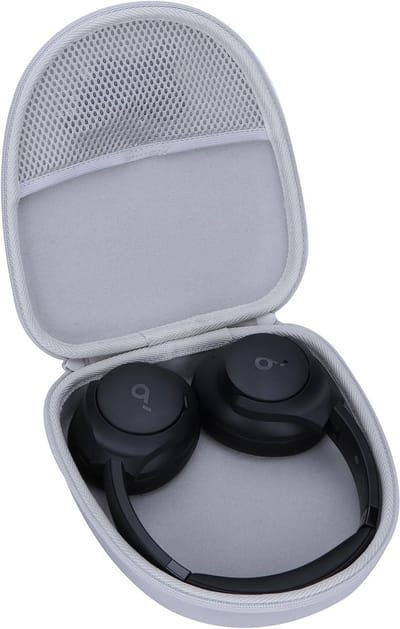 Duurzame Hard Case voor Anker Soundcore Life Q20 Q30 Q35 Q40 Q45 Q20+ Q20i Hoofdtelefoons met Actieve Noise Cancelling en Bescherming in Off White