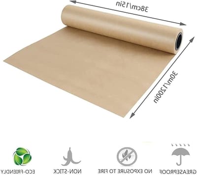 SnelShoppen - ZYYRSS Kraft Inpakpapierrol 38 cm x 30 m - Gerecycled Inpakpapier voor Geschenkverpakking, Ambacht, Kunst en Verpakking - Bruin Papierro