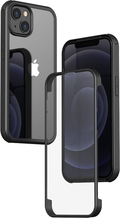 Valenta - Bumper Hoesje - iPhone 14 - Full Cover - Tempered Glass - Zwart