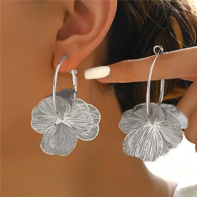 Vintage Gouden Dubbellaags Holle Bloem Oorbellen voor Vrouwen Vintage Oorbellen Ideaal voor Dagelijks Gebruik Sieraden Accessoires Cadeaus brown