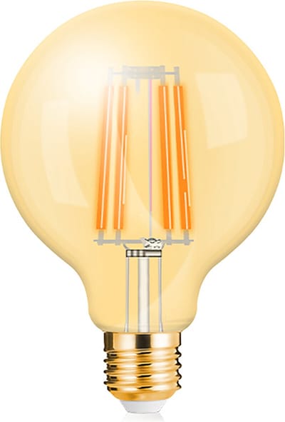 LED Lamp E27 Globe Filament - Kingtron - Amber 6W 540lm - 822 Zeer Warm Wit 2200K - G95 | Vervangt 45W