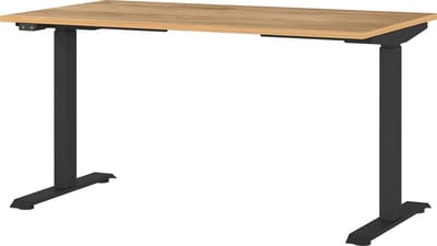 Elektrisch zit-sta Bureau Galileo Eiken - Zwart - 140x80cm - Hoogte 120 cm - In hoogte verstelbaar