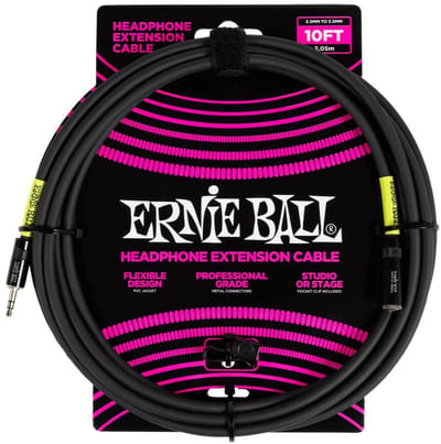 Ernie Ball 6424 Hoofdtelefoon Verlengkabel 3 Meter Minijack 3.5mm naar 3.5mm