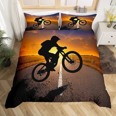 Mountainbike Dekbedovertrek Extreem Sporten Beddengoedset Fietser Dekbedovertrek Racen Crossmotor Quiltovertrek Twin Queen Size 140x200cm 3pcs