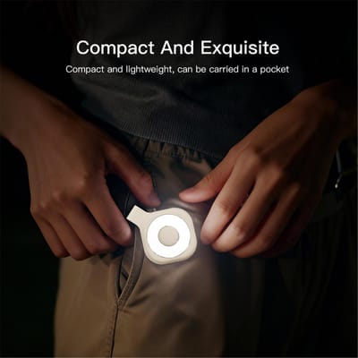 Lampe de travail LED magnétique, Lumière de remplissage de téléphone portable, Lampe de lecture à clip, Lumière d'avertissement rouge, 6 modes d'éclairage, Type C beige